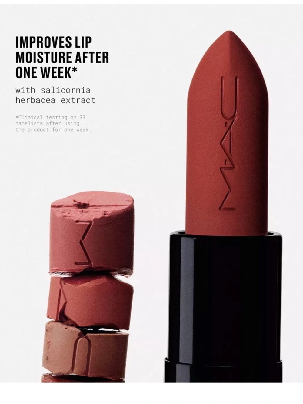 MAC Powder Kiss Hazy Matte Lipstick Brickthrough Warm Dusty Rose New In Box